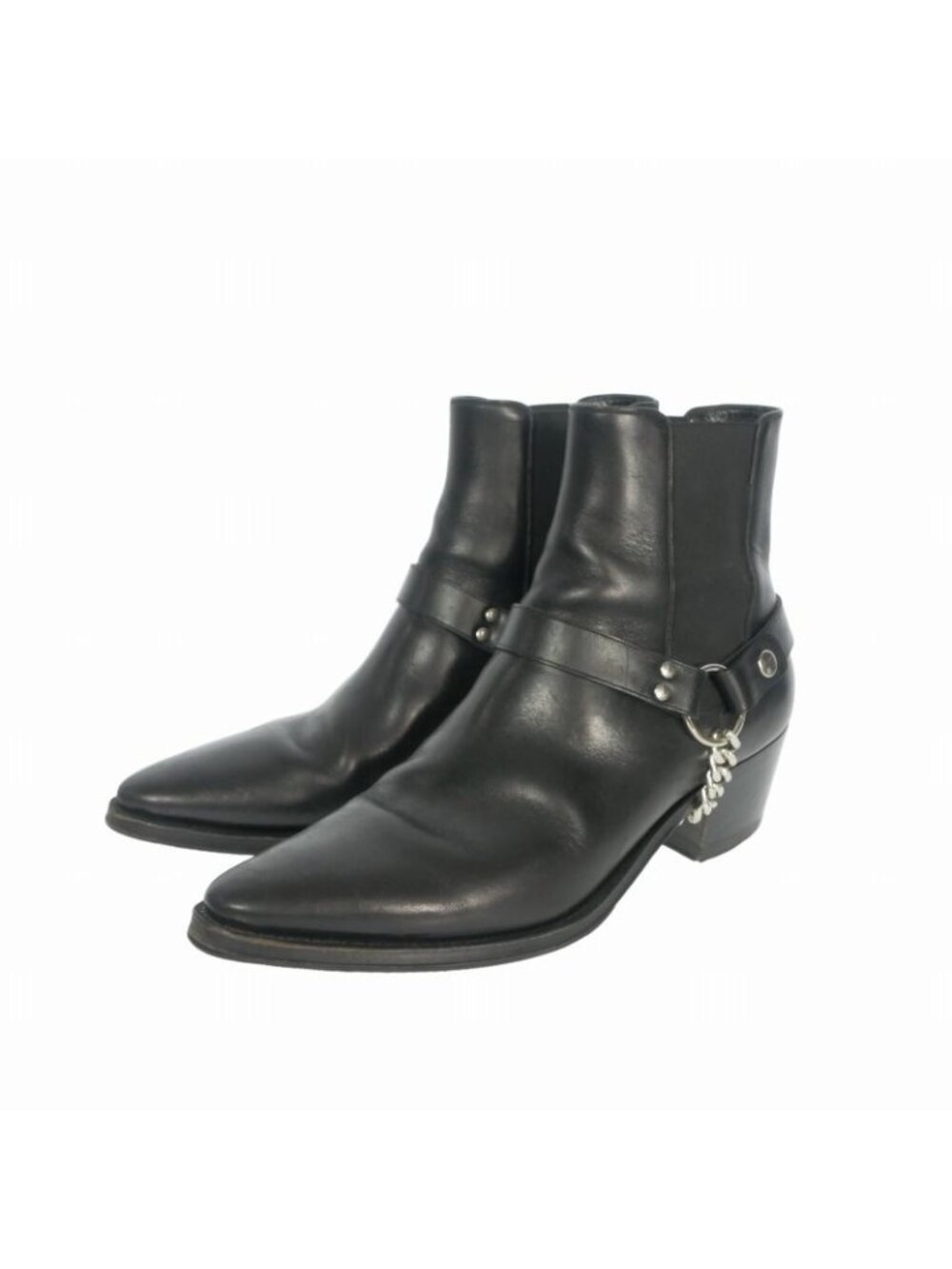 Celine Camargue Biker Chelsea Boots Chain Boots Shoes Black
